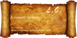 Lovasi Ormos névjegykártya